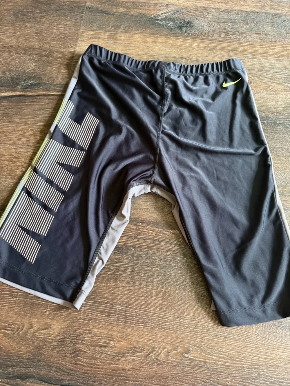 Nike Dri-FIT Running Shorts — Gray/Black/Volt